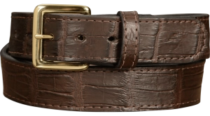 Men's Brown American Alligator Leather Belt