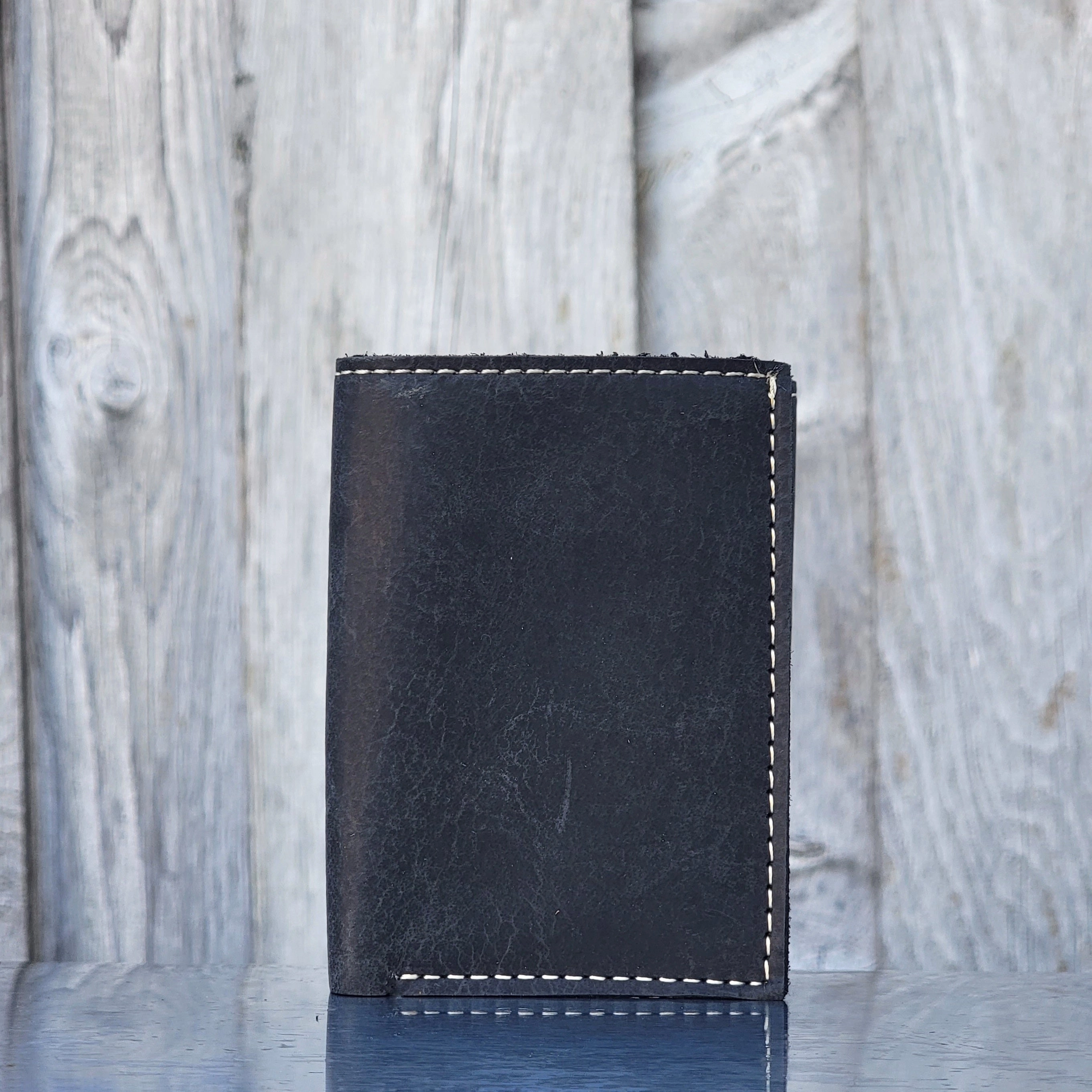Meraki - Engraved Cognac Full Grain Leather Trifold Wallet