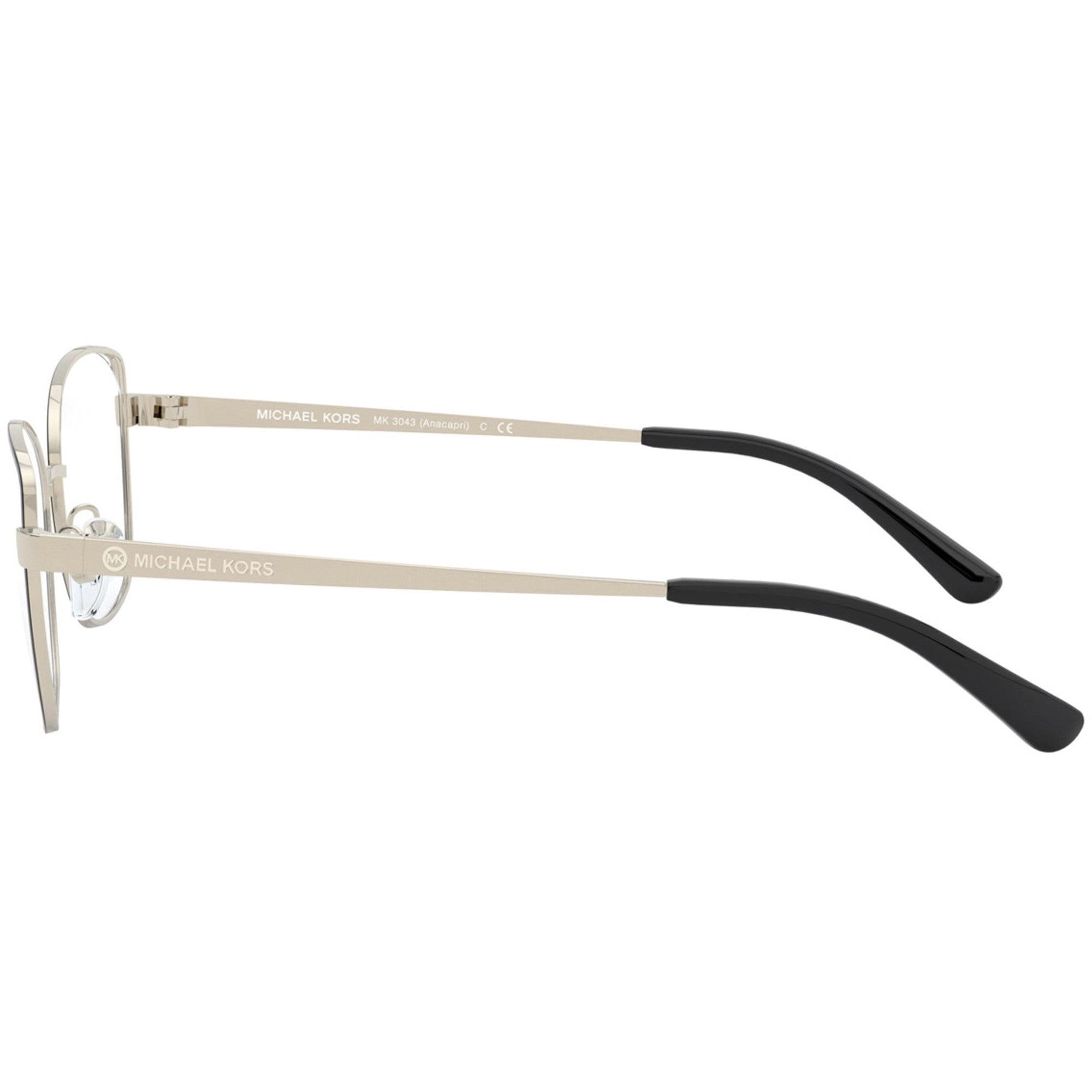 Michael Kors Women's Eyeglasses - Light Gold Black Metal Cat Eye Frame | 0MK3043 1014