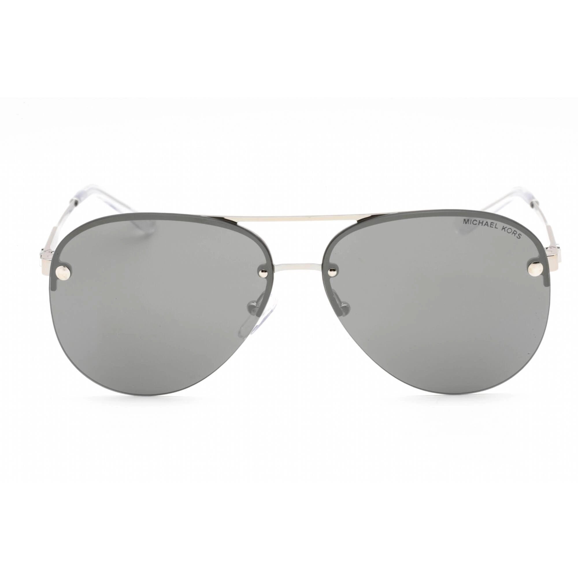 Michael Kors Women's Sunglasses - Half Rim Silver/Black Aviator | 0MK1135B 10156G