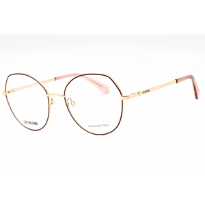 Moschino Love Women's Eyeglasses - Burgundy Gold Metal Round Frame | MOL634 06K3 00