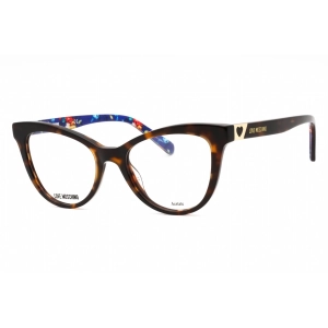 Moschino Love Women's Eyeglasses - Havana Acetate Cat Eye Shape Frame | MOL576 0086 00