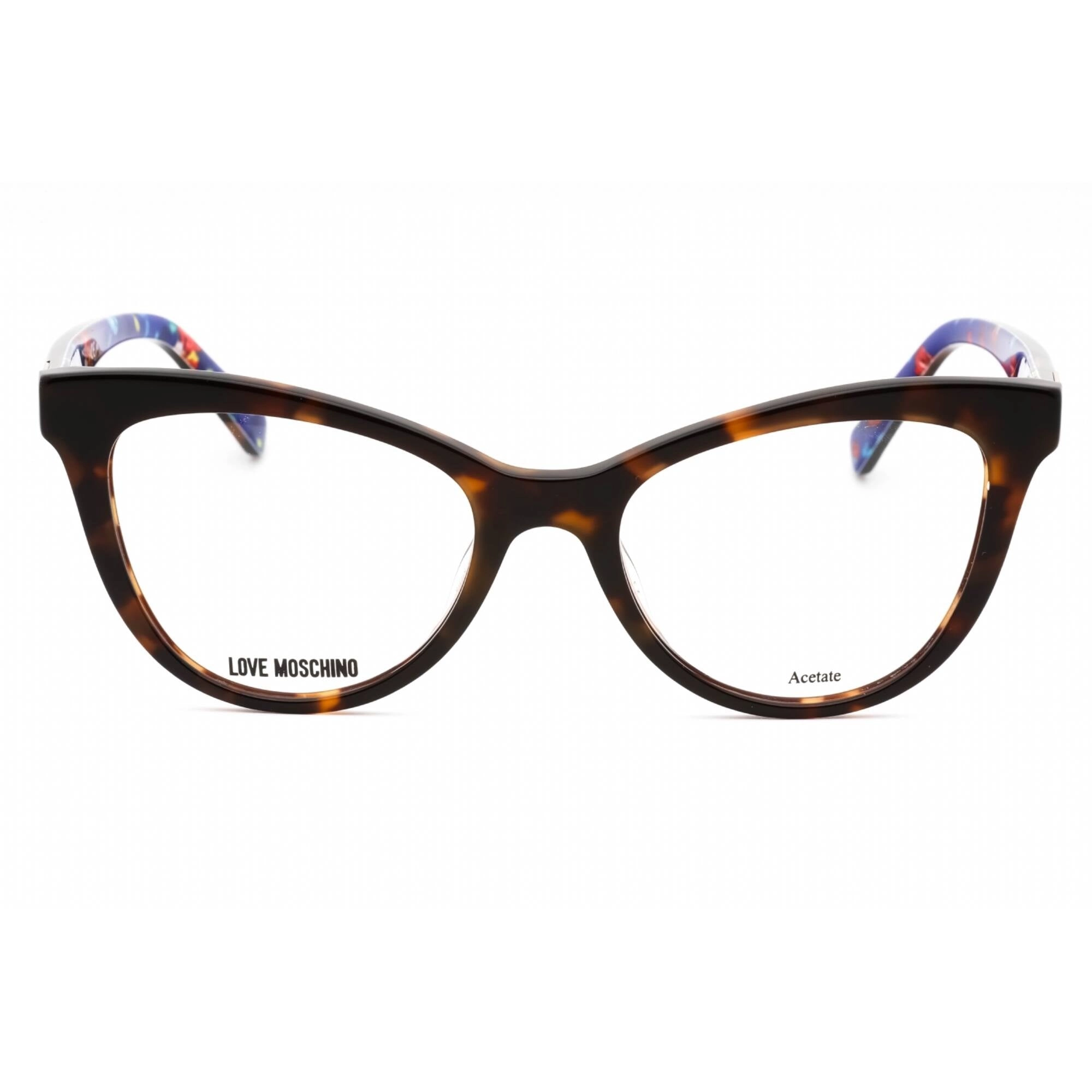 Moschino Love Women's Eyeglasses - Havana Acetate Cat Eye Shape Frame | MOL576 0086 00