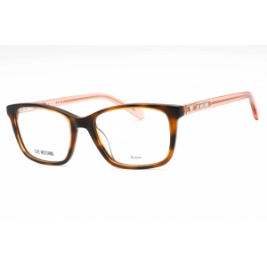 Moschino Love Women's Eyeglasses - Havana Acetate Rectangular Full Rim | MOL566 05L