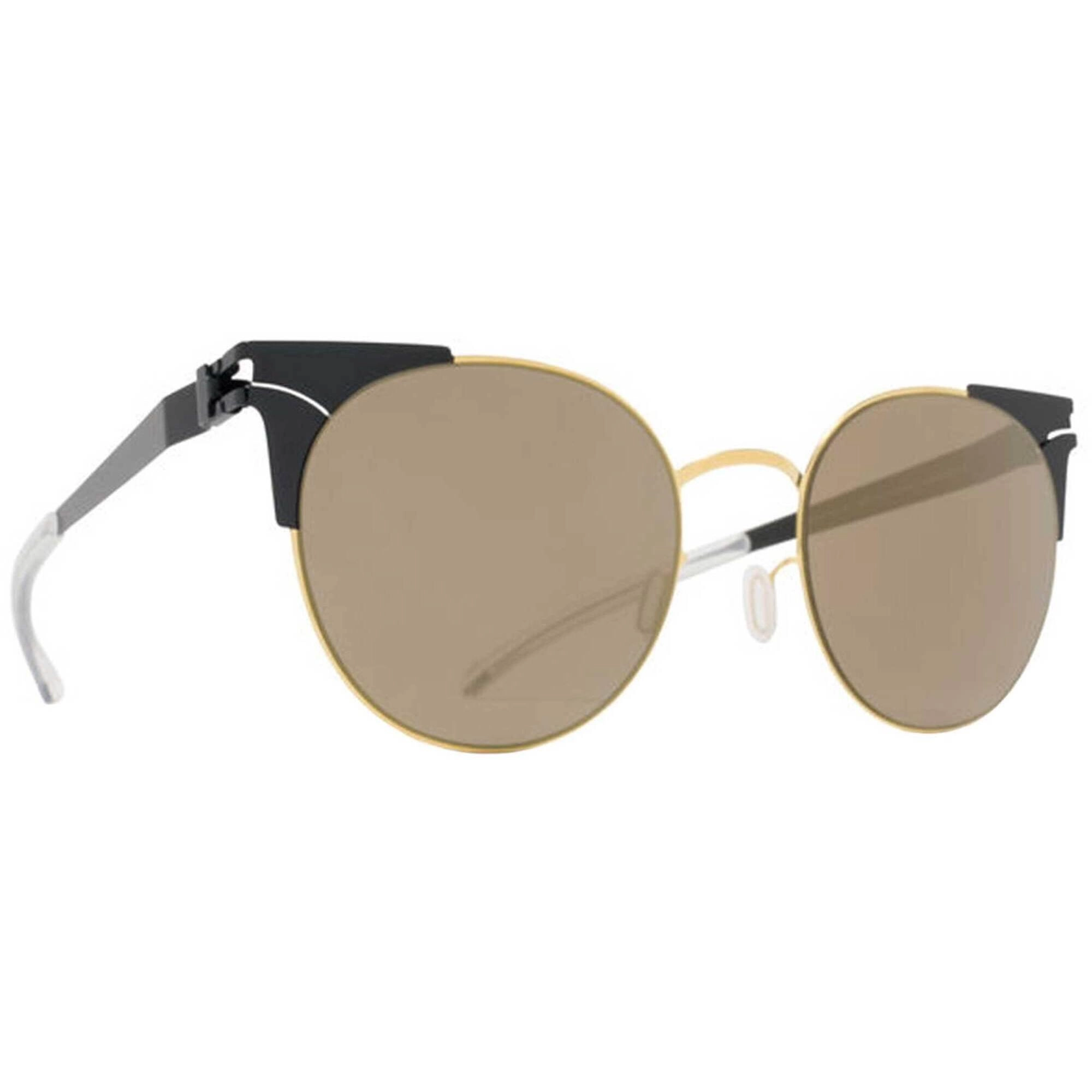 Mykita Women's Sunglasses - Brilliant Grey Lens Gold/Jet Black Cat Eye | LULU 167