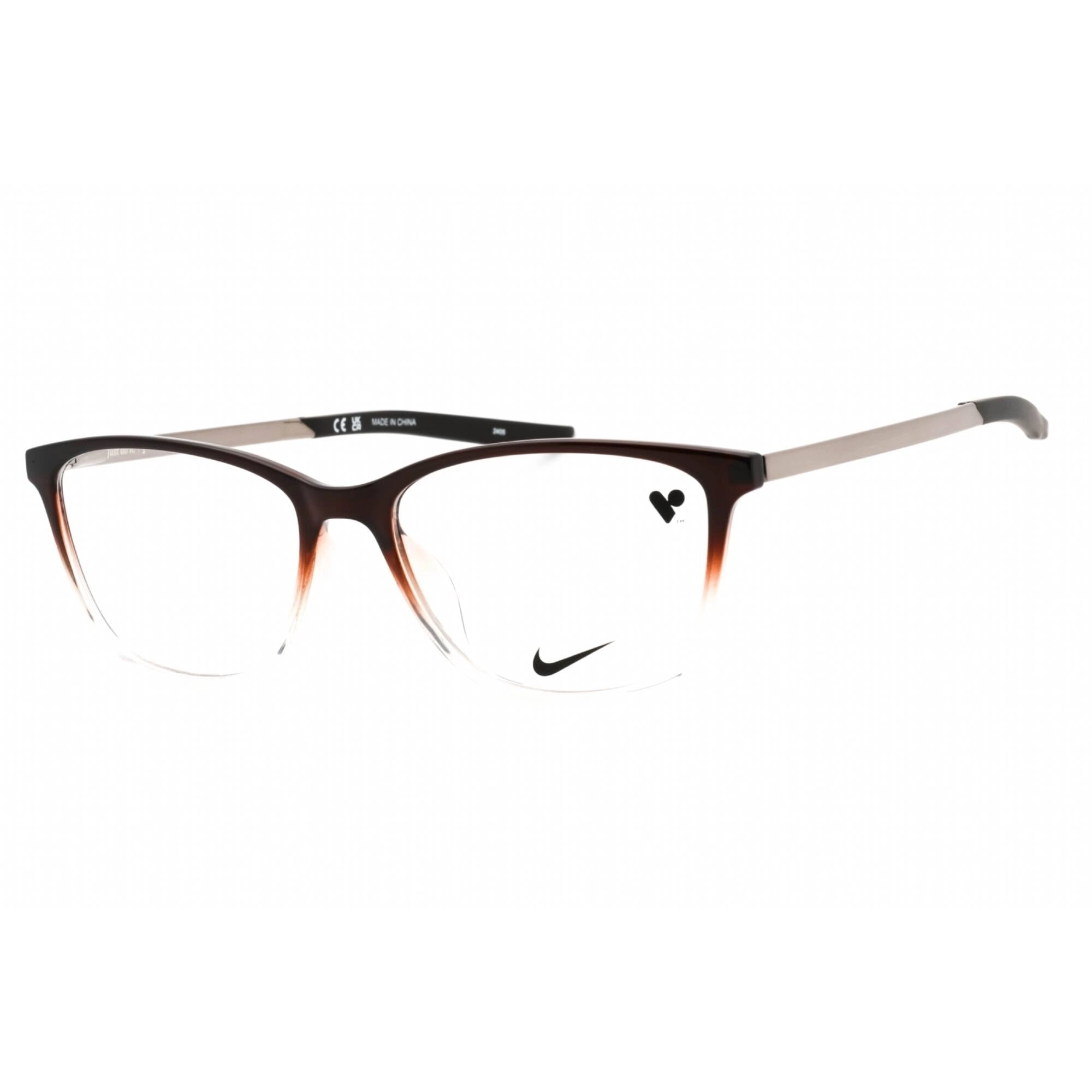 Nike Women's Eyeglasses - Brown Basalt/Clear Fade Cat Eye Frame | NIKE 7284 203