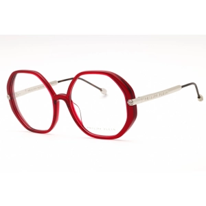 Philipp Plein Women's Eyeglasses - Shiny Transparent Red Geometric | VPP053S 09WA