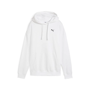 PUMA WOMEN'S SMALL LOGO FLEECE WHITE HOODIE