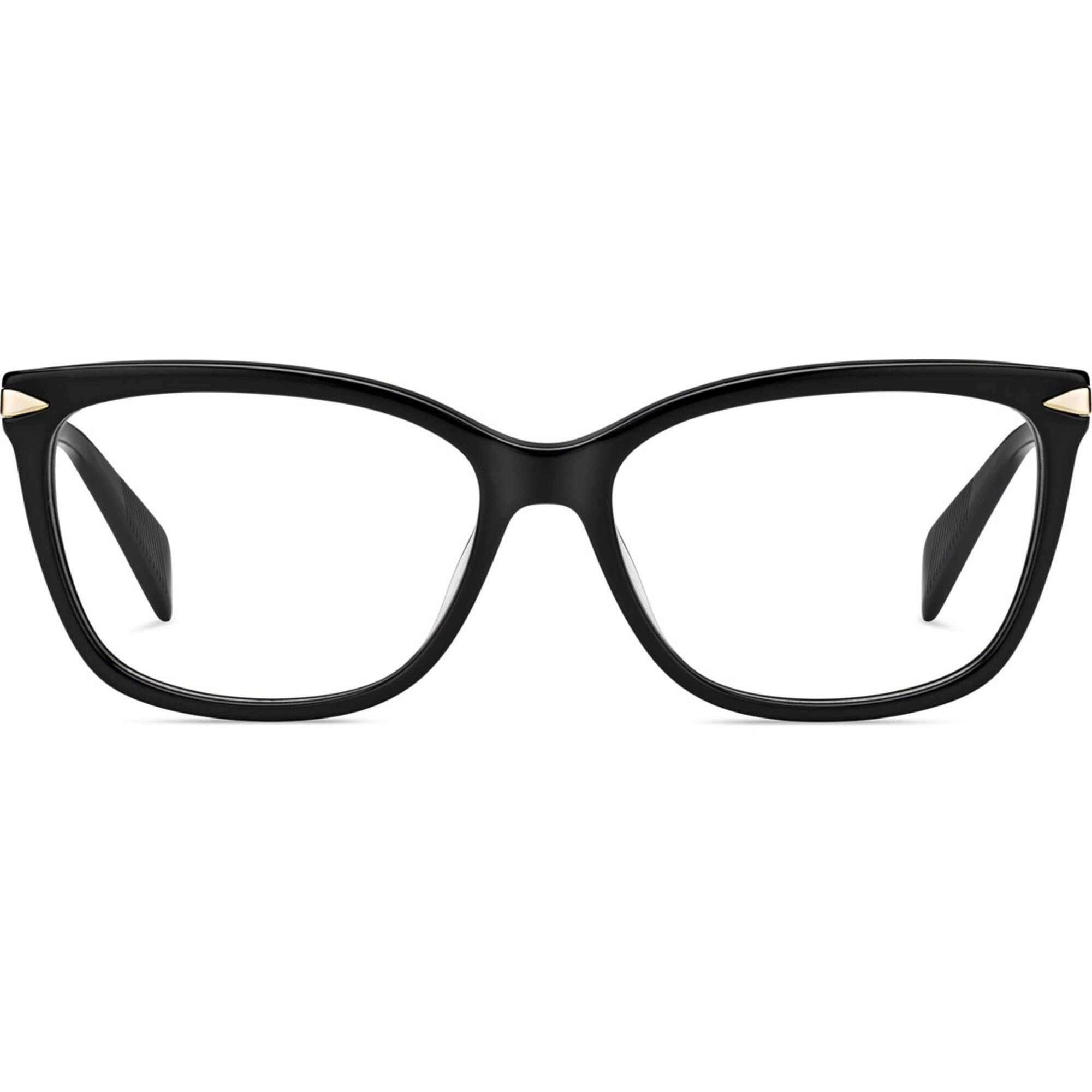 Rag and Bone Women's Eyeglasses - Black Gold Plastic Full Rim Frame | RNB3010 02M2