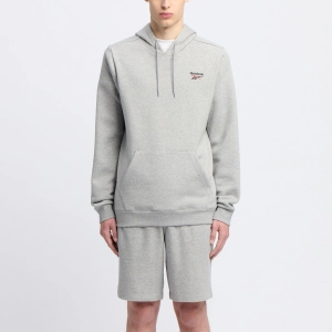 REEBOK MEN'S IDENTITY SMALL LOGO GREY HOODIE
