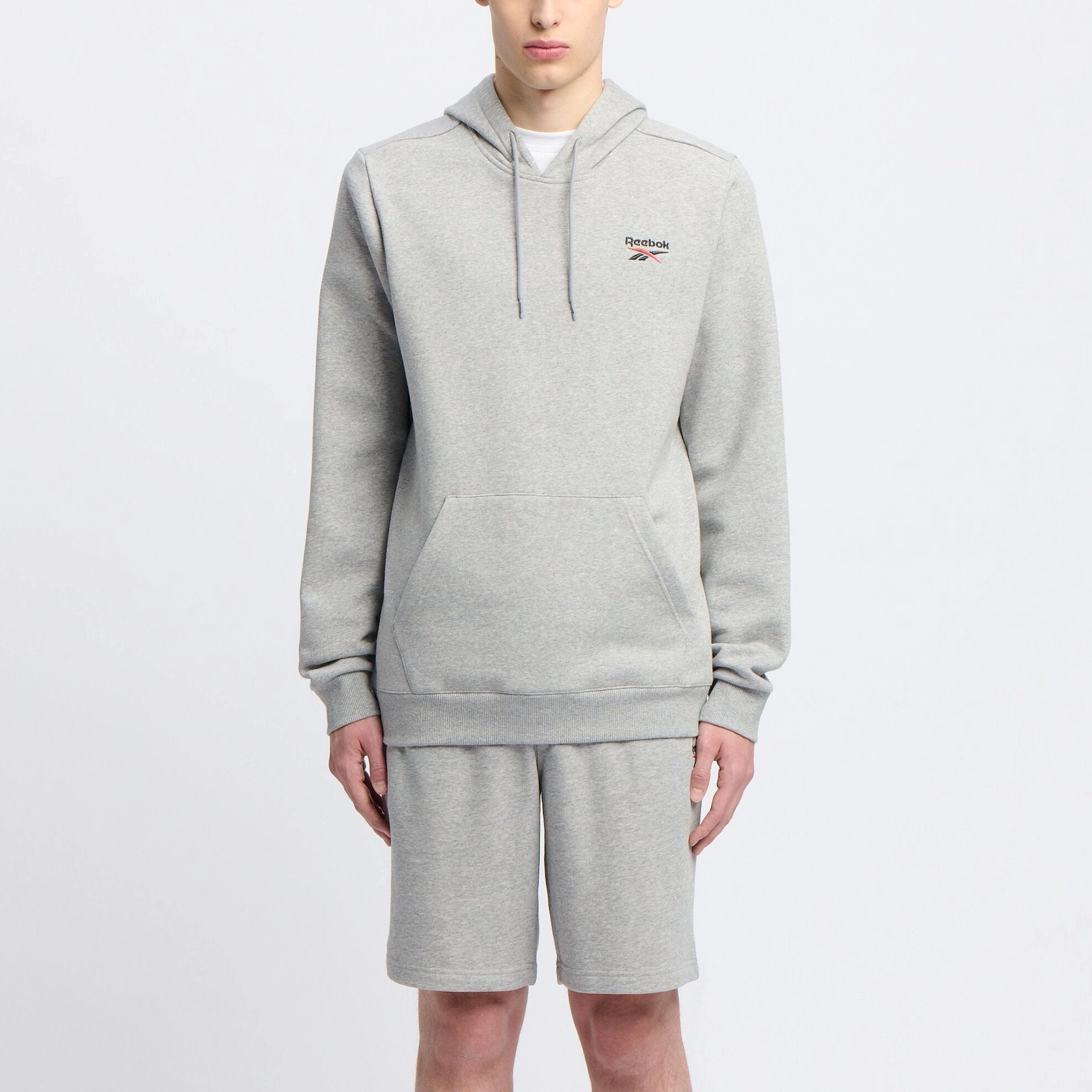 REEBOK MEN'S IDENTITY SMALL LOGO GREY HOODIE