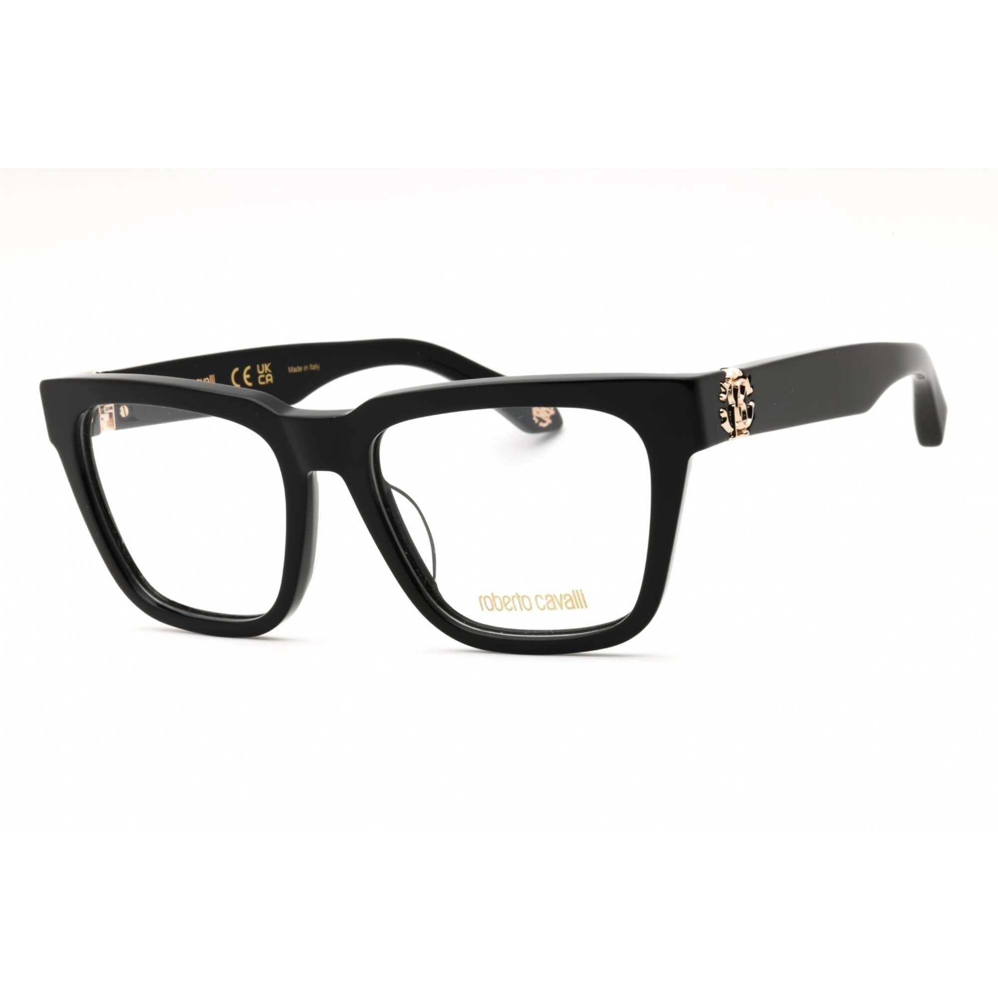 Roberto Cavalli Women's Eyeglasses - Black Acetate Square Full Rim | VRC026M 0700