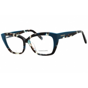 Salvatore Ferragamo Women's Eyeglasses - Blue Tortoise Cat Eye Frame | SF2938N 414