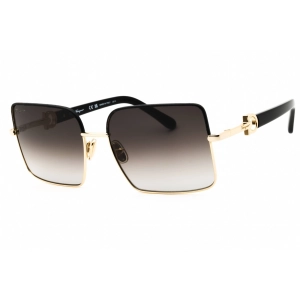 Salvatore Ferragamo Women's Sunglasses - Gold/Black Metal Square Frame | SF302SL 703