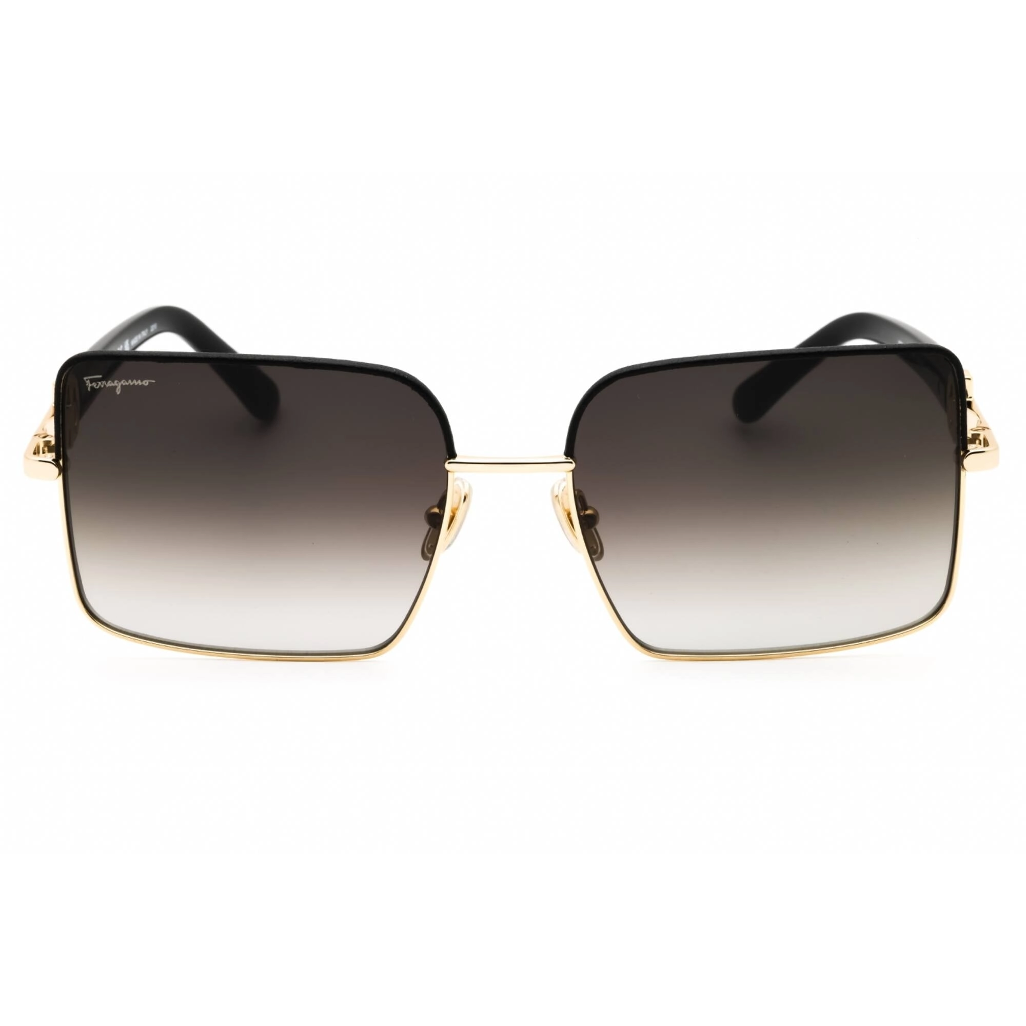 Salvatore Ferragamo Women's Sunglasses - Gold/Black Metal Square Frame | SF302SL 703