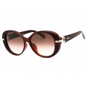 Salvatore Ferragamo Women's Sunglasses - Wine Oval Full Rim Frame | SF1076SLB 606