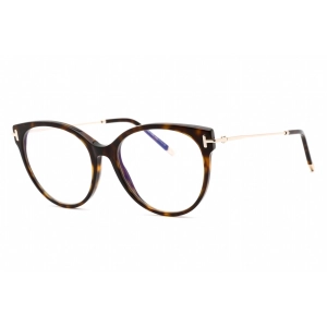 Tom Ford Women's Eyeglasses - Full Rim Dark Havana Plastic Round Frame | FT5770-B 052