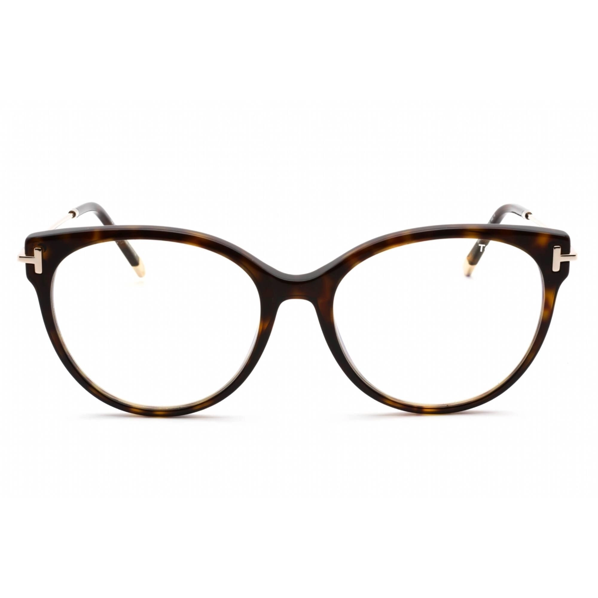 Tom Ford Women's Eyeglasses - Full Rim Dark Havana Plastic Round Frame | FT5770-B 052