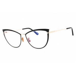 Tom Ford Women's Eyeglasses - Shiny Black Metal Cat Eye Full Rim Frame | FT5877-B 001