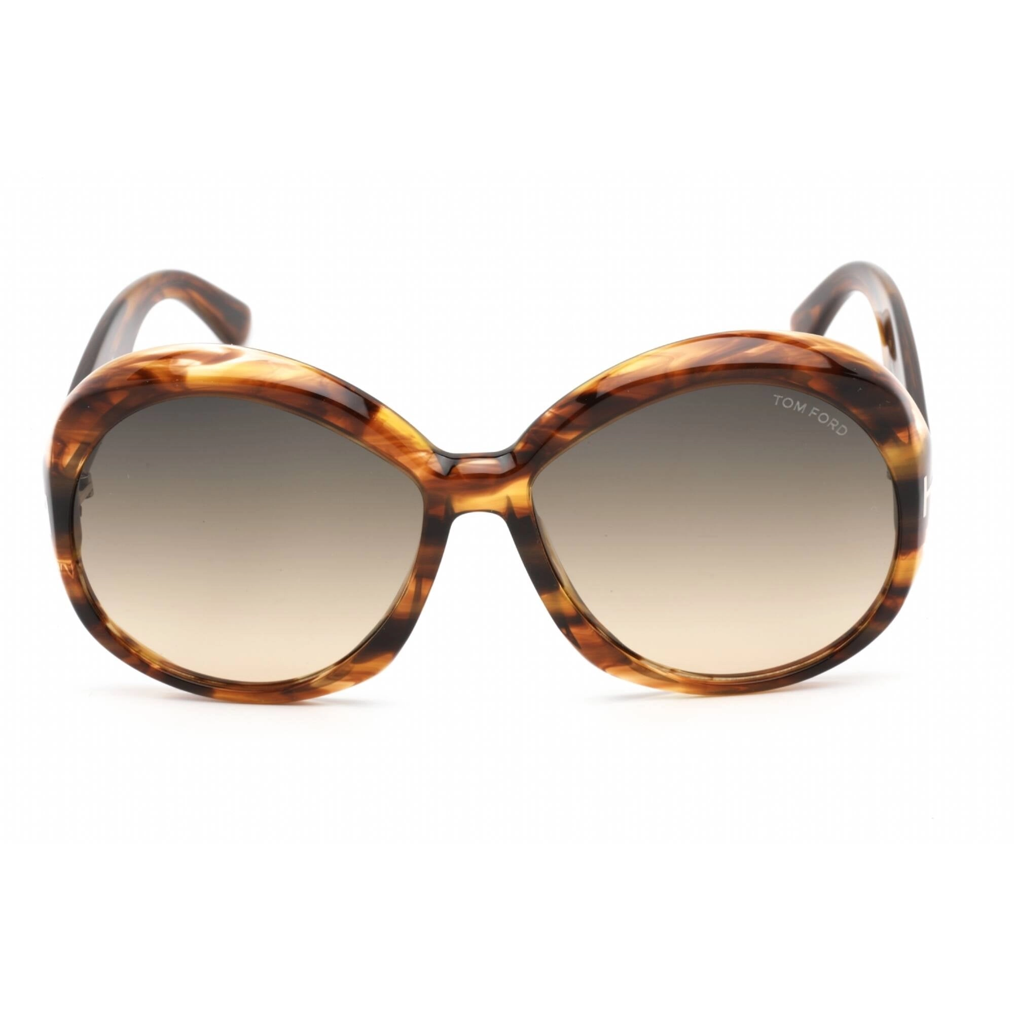 Tom Ford Women's Sunglasses - Colored Havana Plastic Oversized Frame | FT1010 55B
