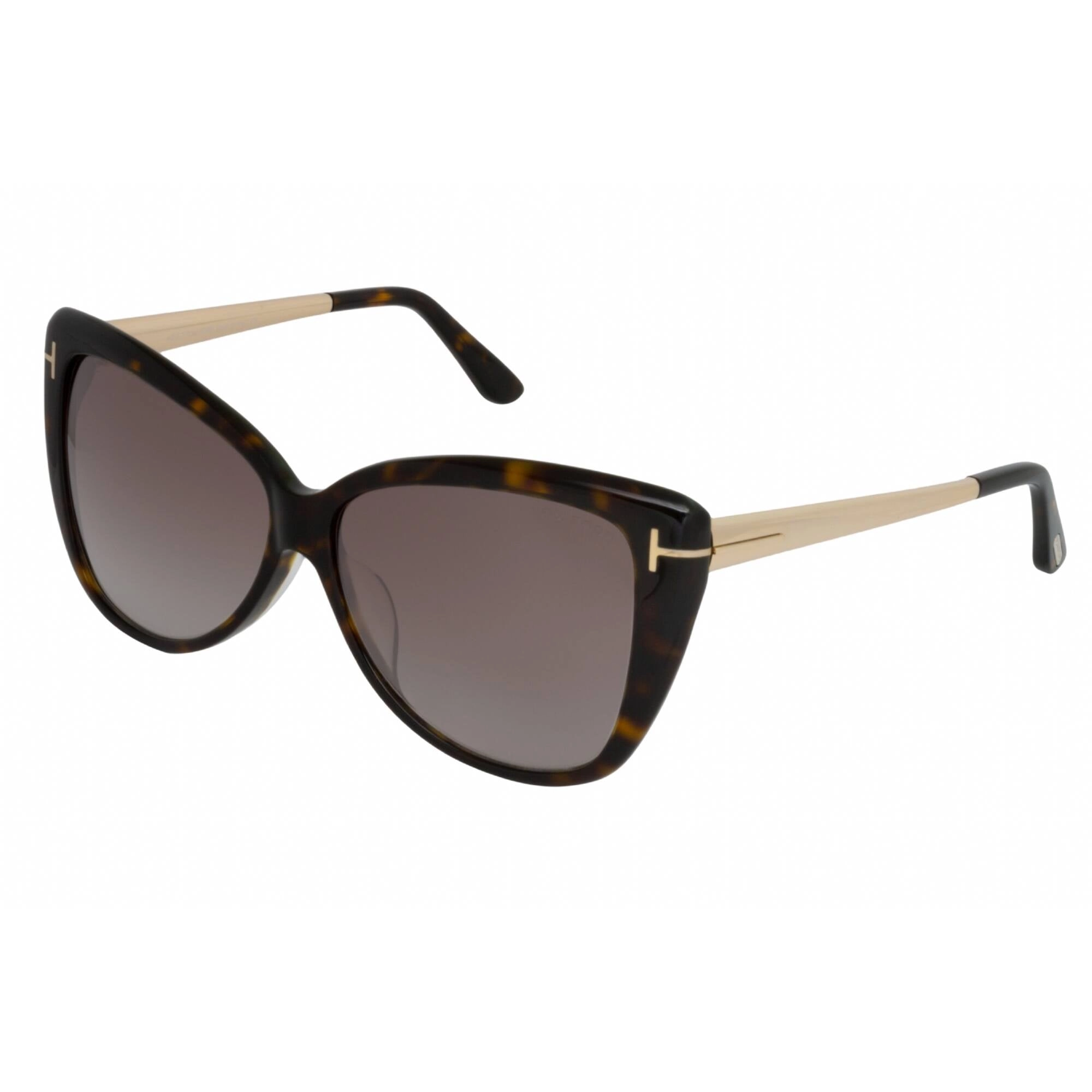 Tom Ford Women's Sunglasses - Dark Havana Plastic Butterfly Full Rim | FT0512 52G