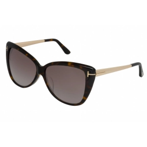 Tom Ford Women's Sunglasses - Dark Havana Plastic Butterfly Full Rim | FT0512 52G