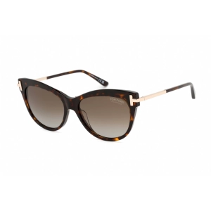 Tom Ford Women's Sunglasses - Dark Havana Plastic Cat Eye Shape Frame | FT0821 52H