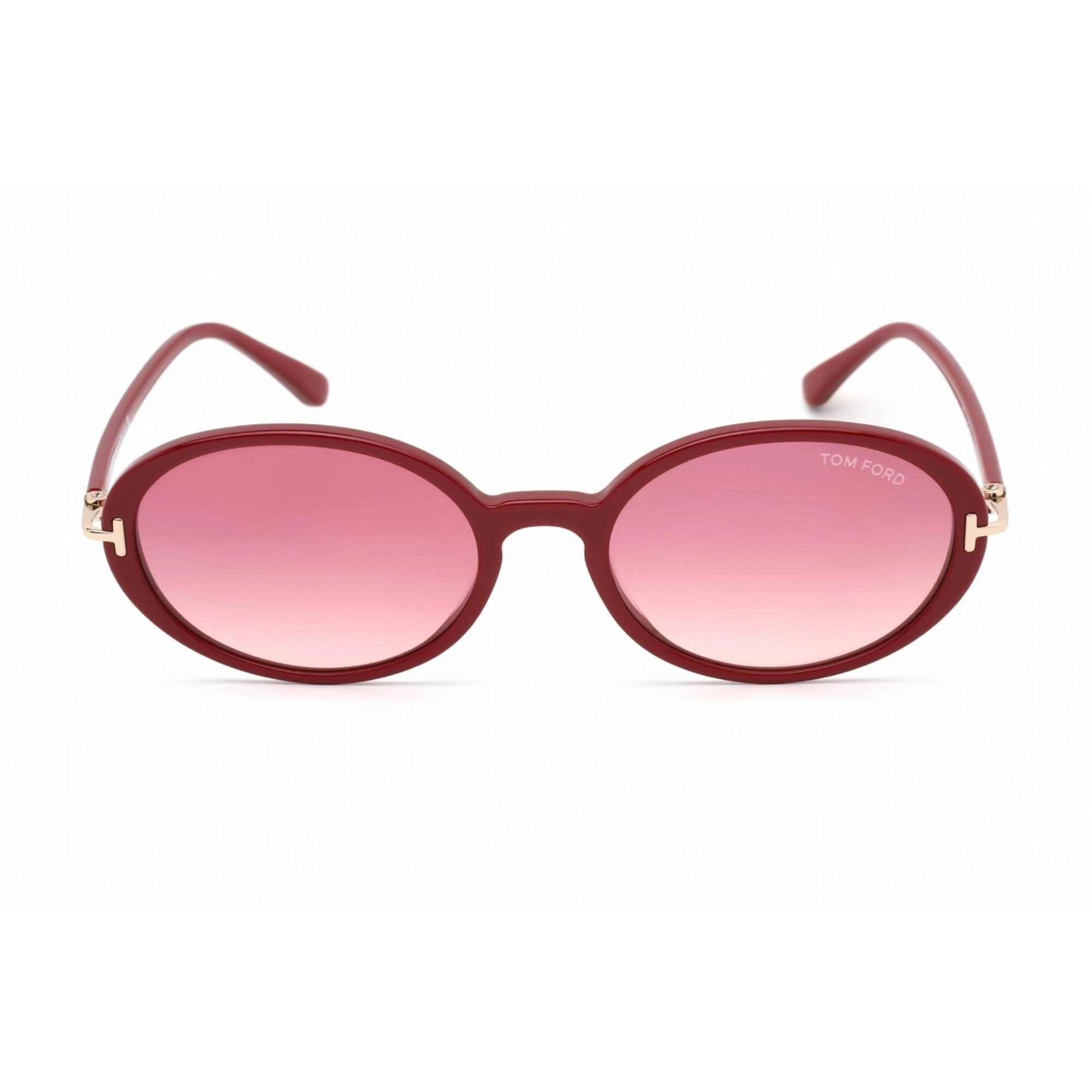 Tom Ford Women's Sunglasses - Full Rim Shiny Red Plastic Oval Frame | FT0922 66T