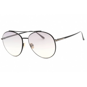 Tom Ford Women's Sunglasses - Shiny Black Metal Frame Smoke Mirror Lens | FT0757 01C