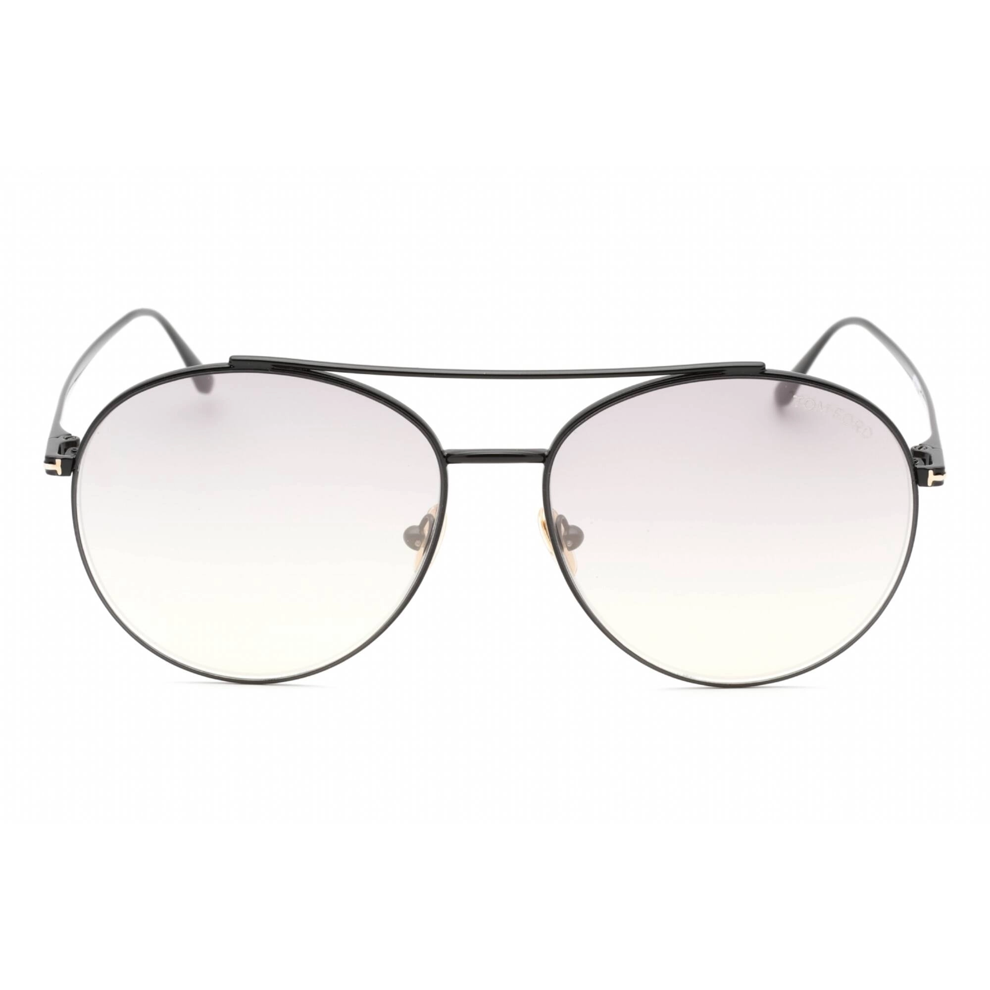 Tom Ford Women's Sunglasses - Shiny Black Metal Frame Smoke Mirror Lens | FT0757 01C