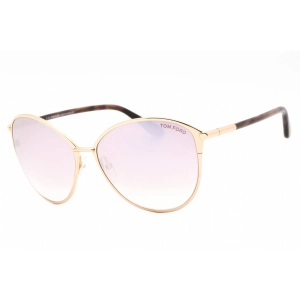 Tom Ford Women's Sunglasses - Shiny Rose Gold Metal Cat Eye Full Rim | FT0320 28Z