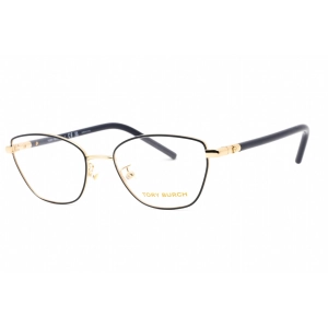 Tory Burch Women's Eyeglasses - Shiny Gold/Navy Metal Cat Eye Frame | 0TY1074 3311