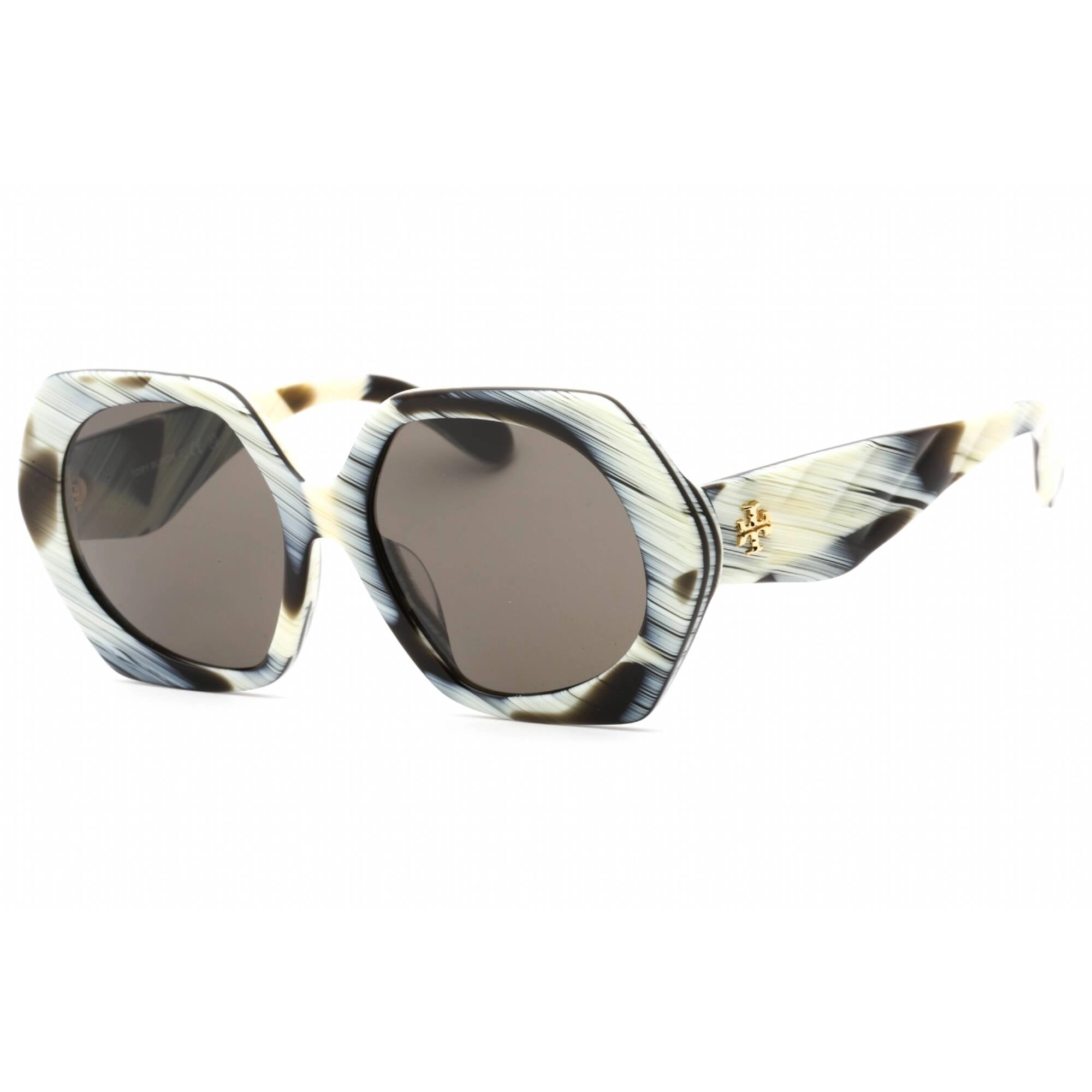 Tory Burch Women's Sunglasses - Brown Horn-Ivory Geometric Frame | 0TY7195U 194203