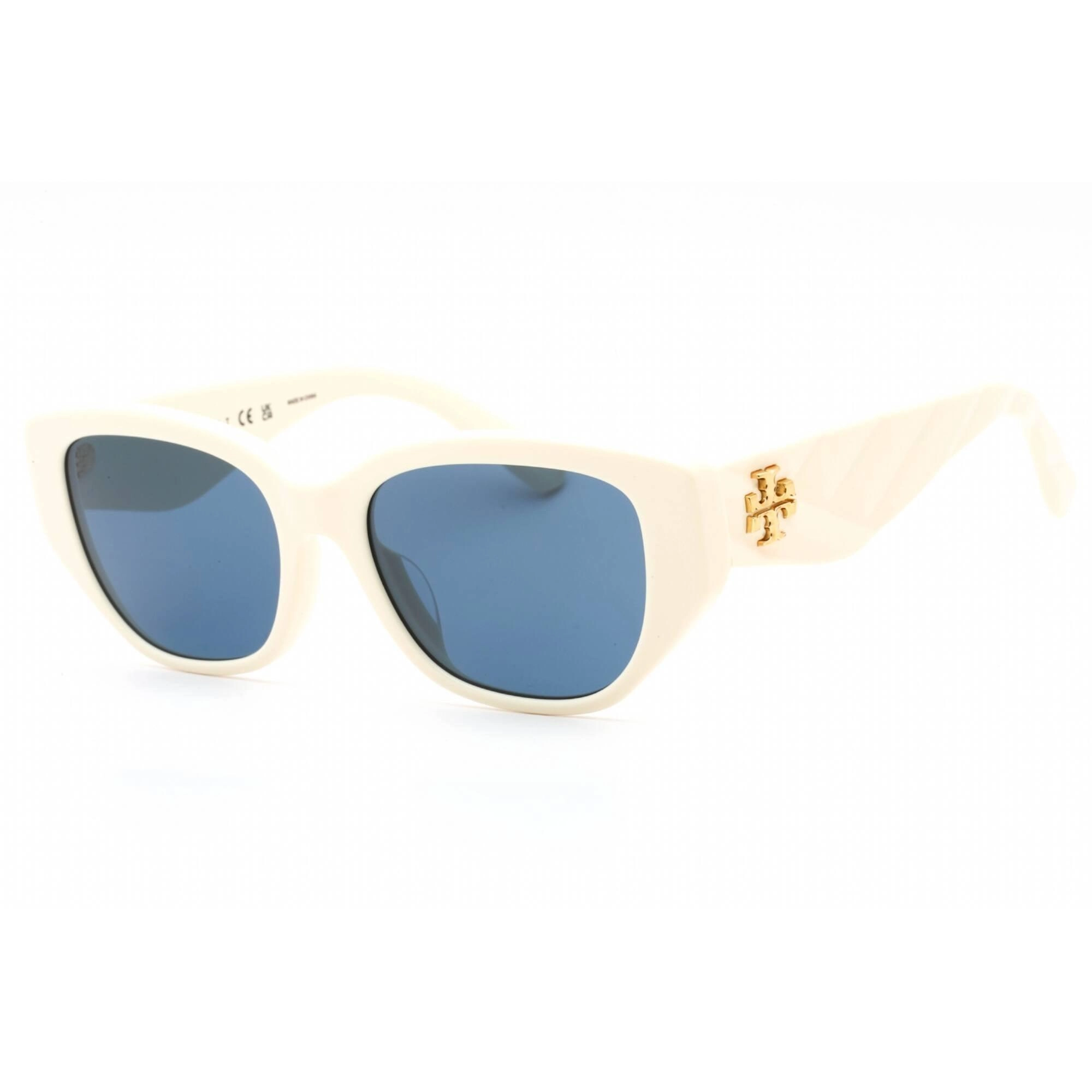 Tory Burch Women's Sunglasses - Ivory Plastic Frame Dark Blue Lens | 0TY7196U 119280