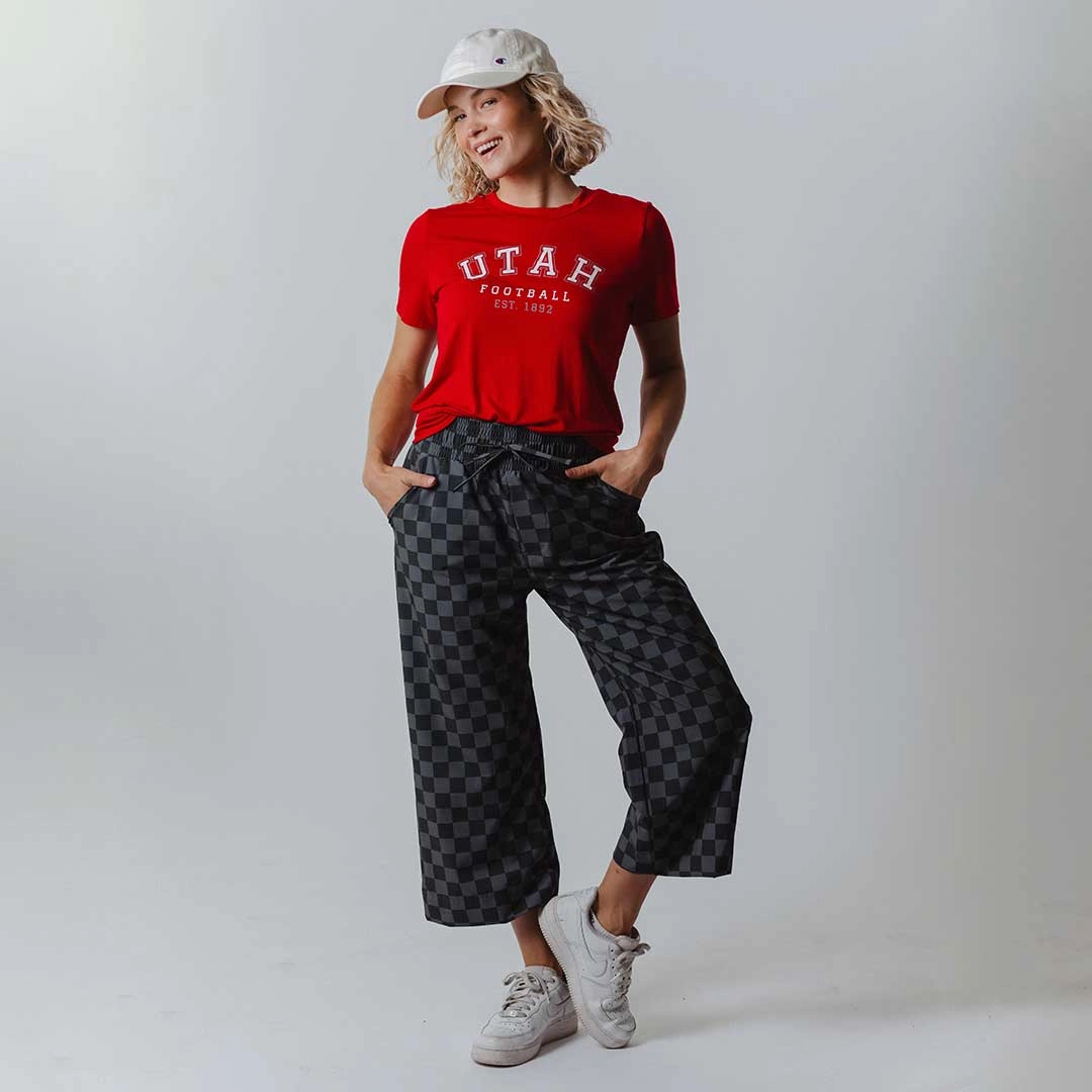 Utah Boyfriend Tee, Red Utah Football