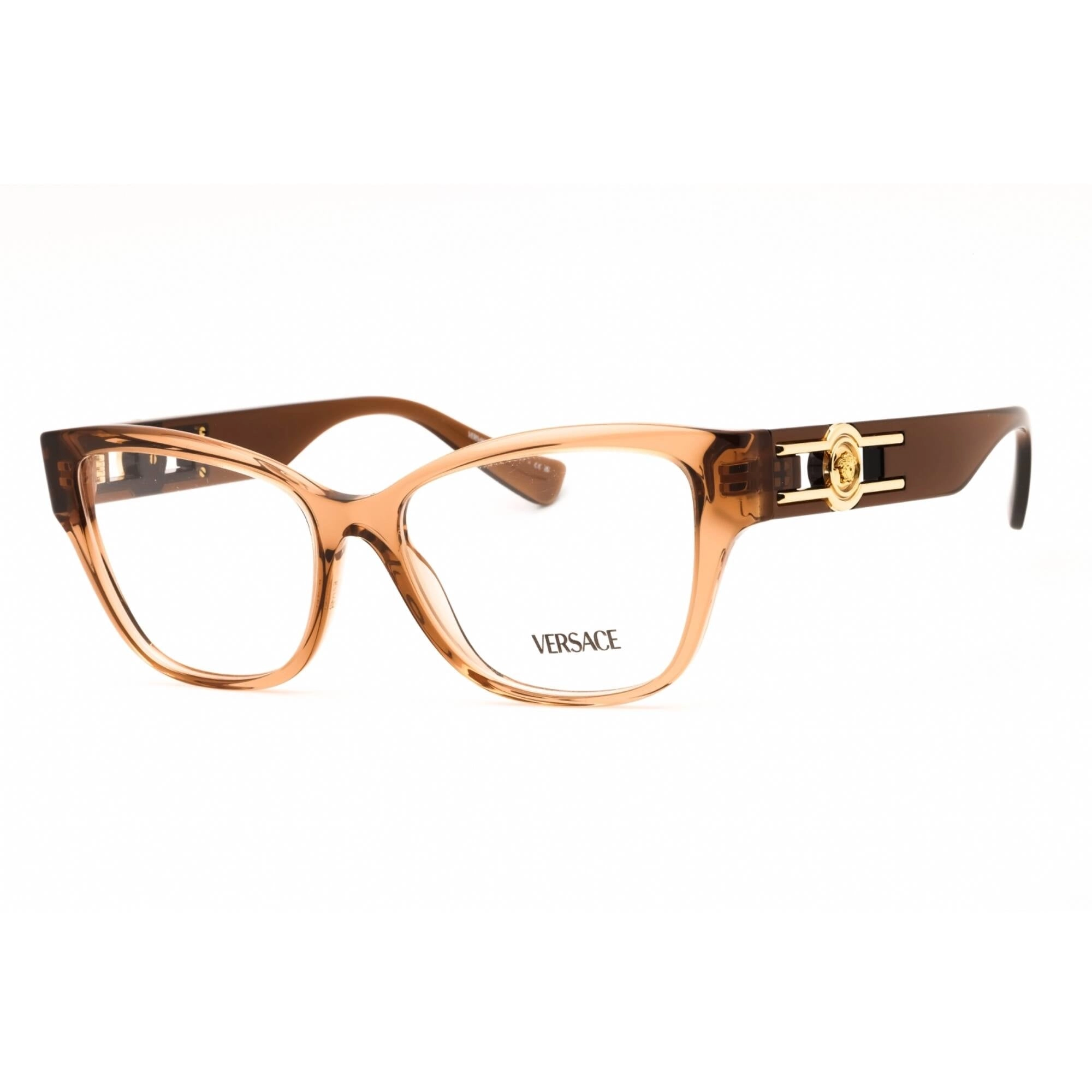Versace Women's Eyeglasses - Brown Transparent Cat Eye Full Rim Frame | 0VE3347 5436