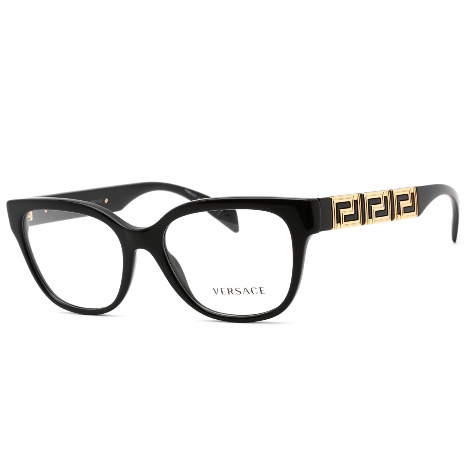 Versace Women's Eyeglasses - Clear Lens Cat Eye Black Plastic Frame | 0VE3338 GB1
