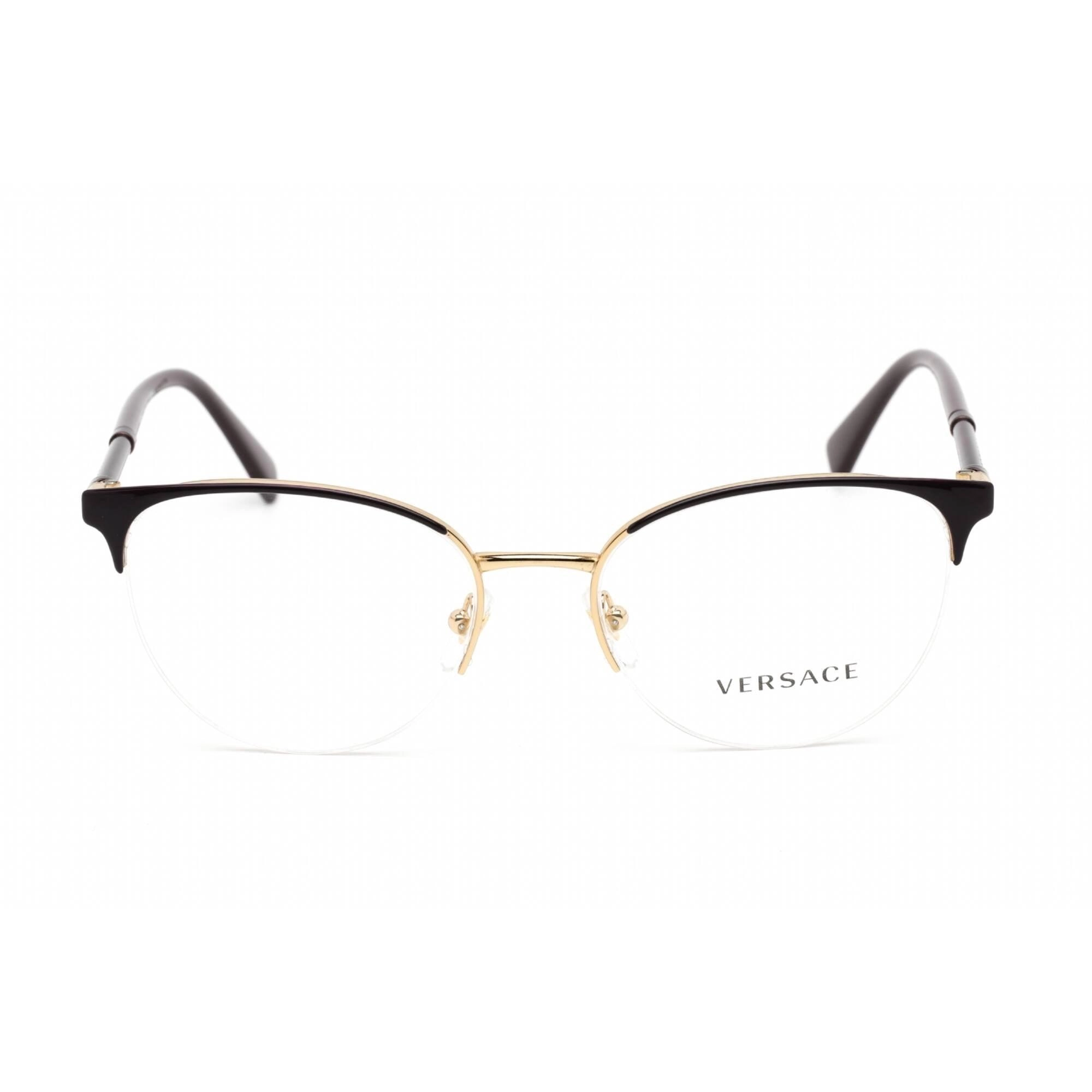 Versace Women's Eyeglasses - Eggplant/Gold Cat Eye Frame Clear Lens | VE1247 1418