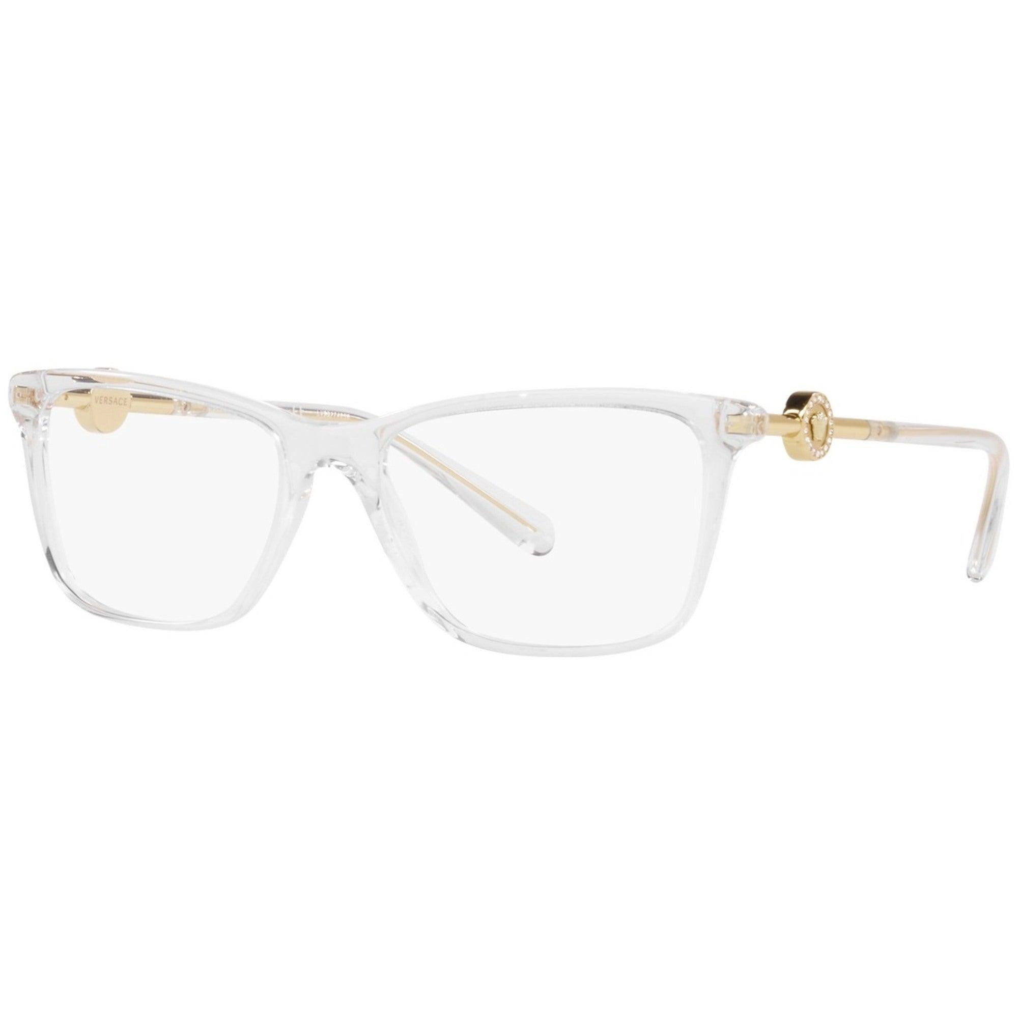 Versace Women's Eyeglasses - Full Rim Clear Plastic/Metal Rectangular | 0VE3299B 148