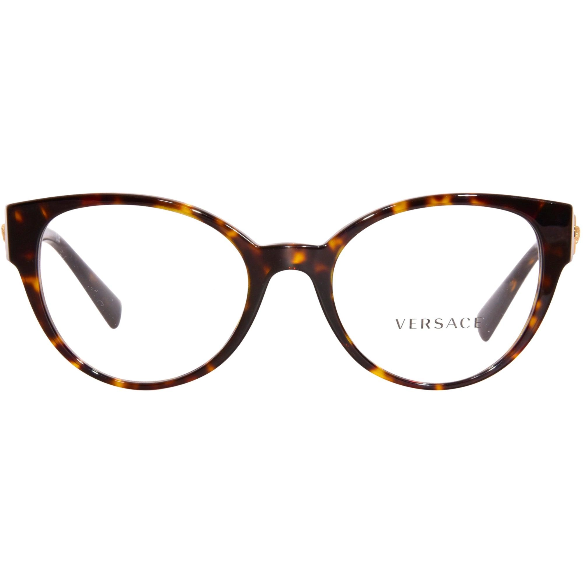 Versace Women's Eyeglasses - Full Rim Havana Plastic Cat Eye | VERSACE 0VE3307 108