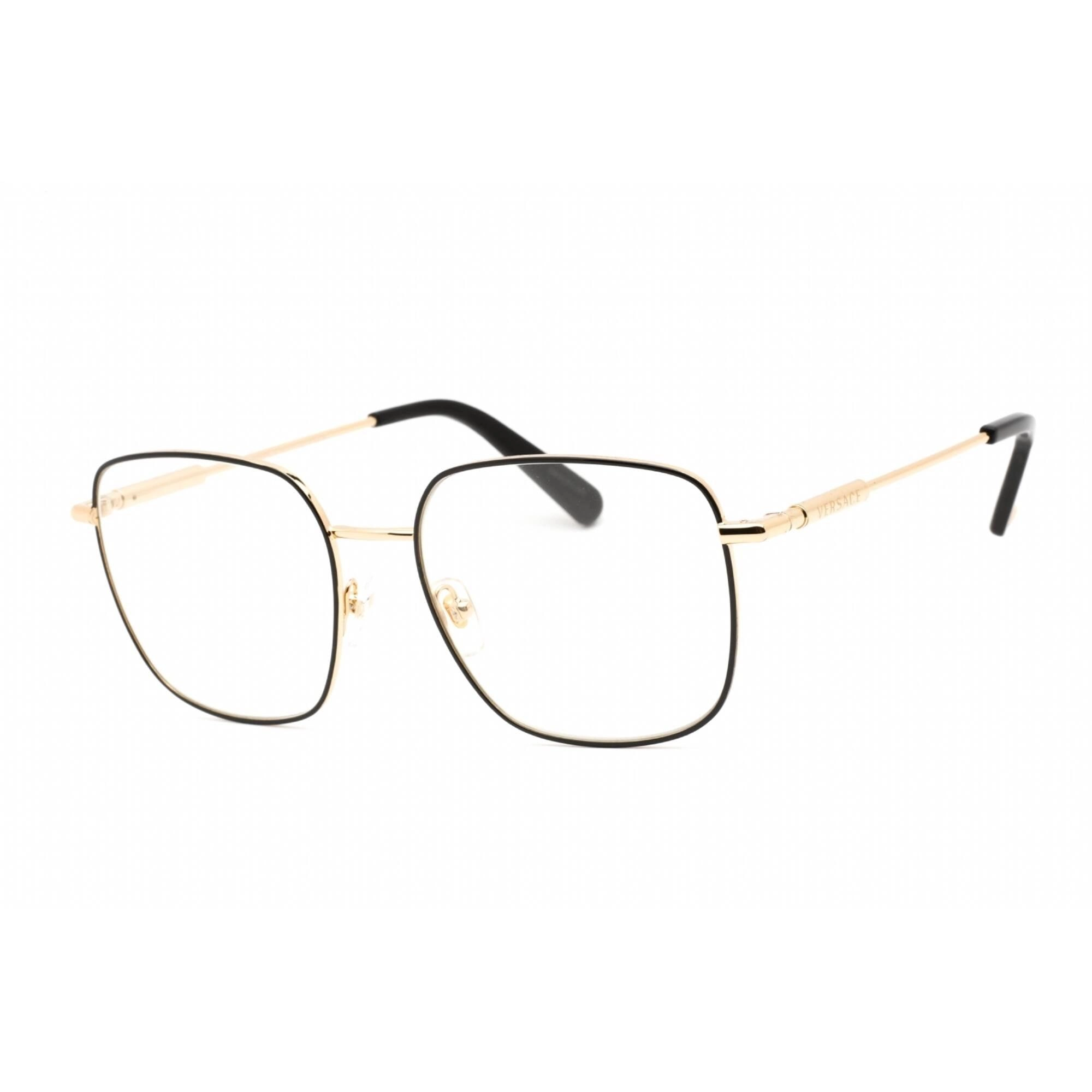 Versace Women's Eyeglasses - Full Rim Square Gold/Black Metal Frame | 0VE1281 1433