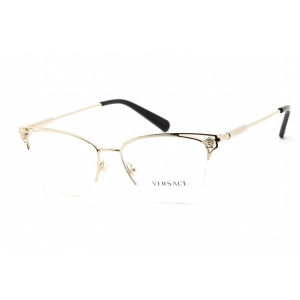 Versace Women's Eyeglasses - Pale Gold Metal Cat Eye Full Rim Frame | 0VE1280 1252