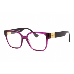 Versace Women's Eyeglasses - Square Transparent Plum Plastic Frame | 0VE3329B 5384