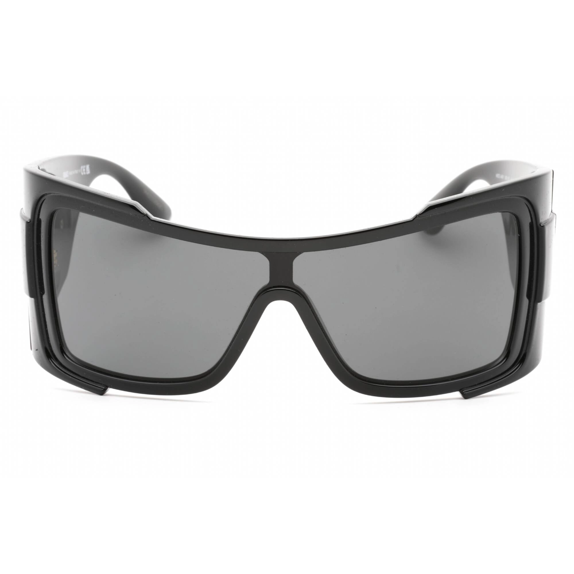 Versace Women's Sunglasses - Black Shield Shape Frame Dark Grey Lens | 0VE4451 GB1/87