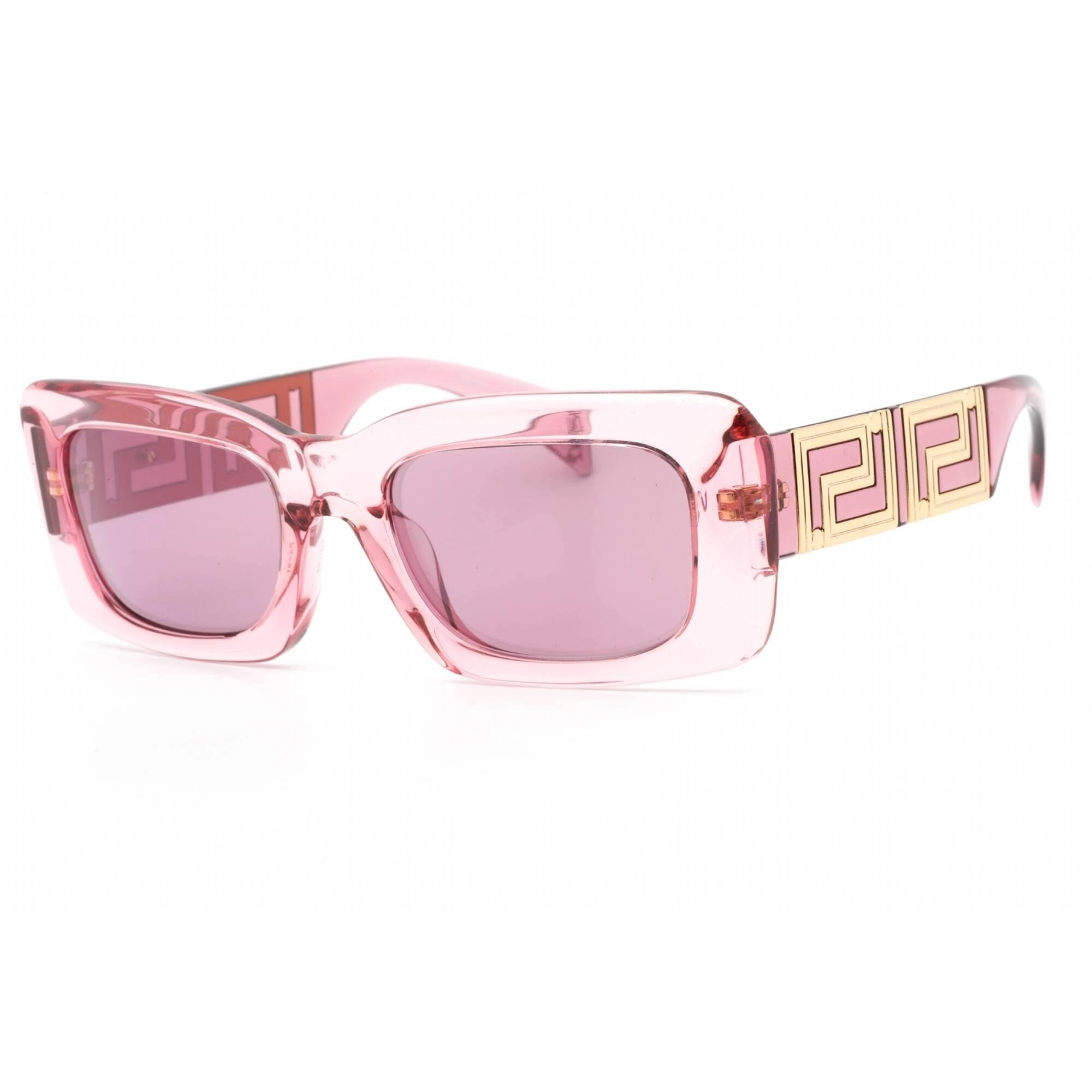 Versace Women's Sunglasses - Transparent Pink Full Rim Rectangular | 0VE4444U 5355AK